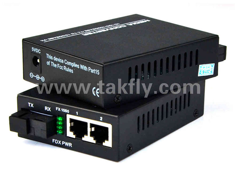 10M 100M 2个Rj45端口光纤转换器